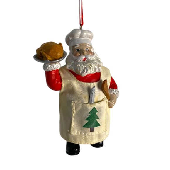Vintage‎ Santa Cooking Christmas Ornament Festive Holiday Tree Décor C14Q - Picture 1 of 4
